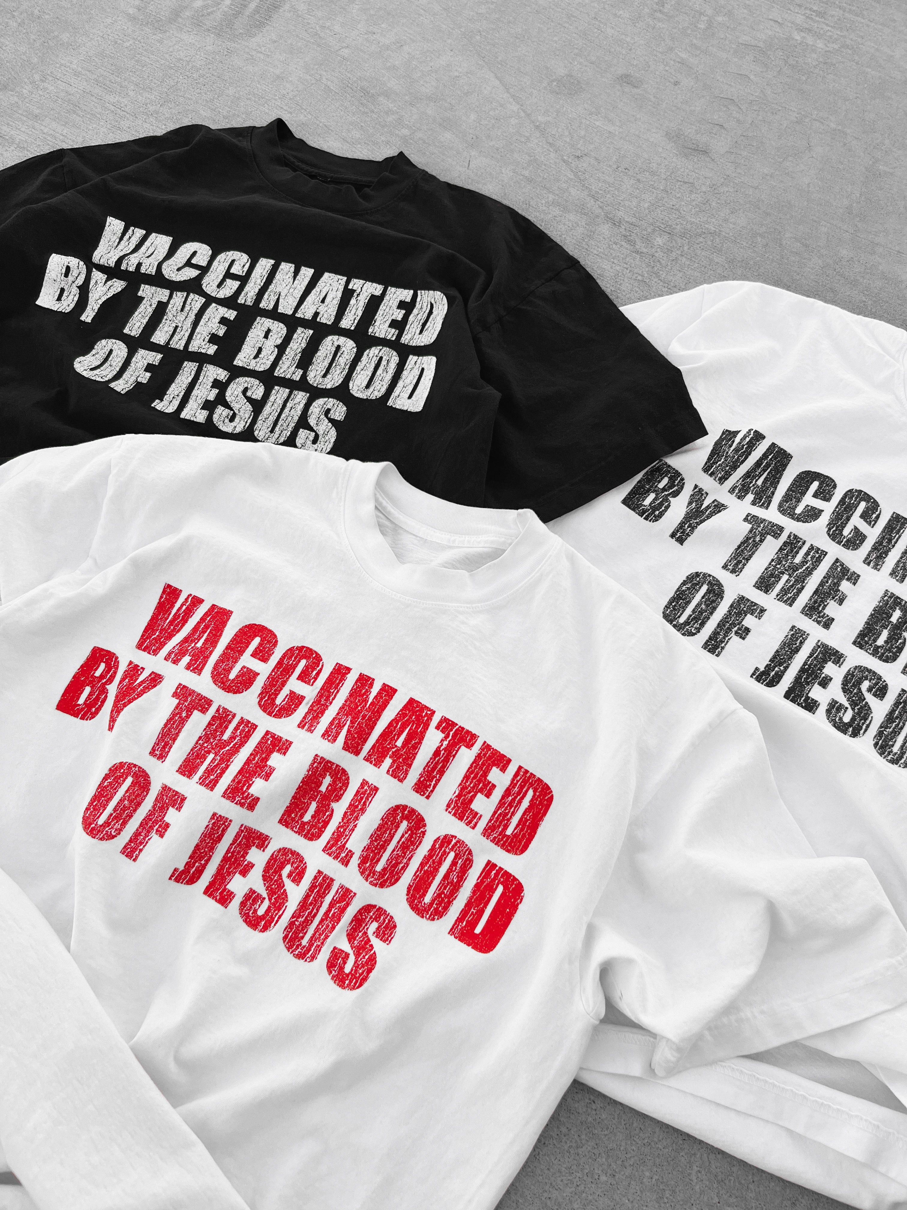 VACCINATED JESUS T-SHIRT (MULTIPLE COLORS)