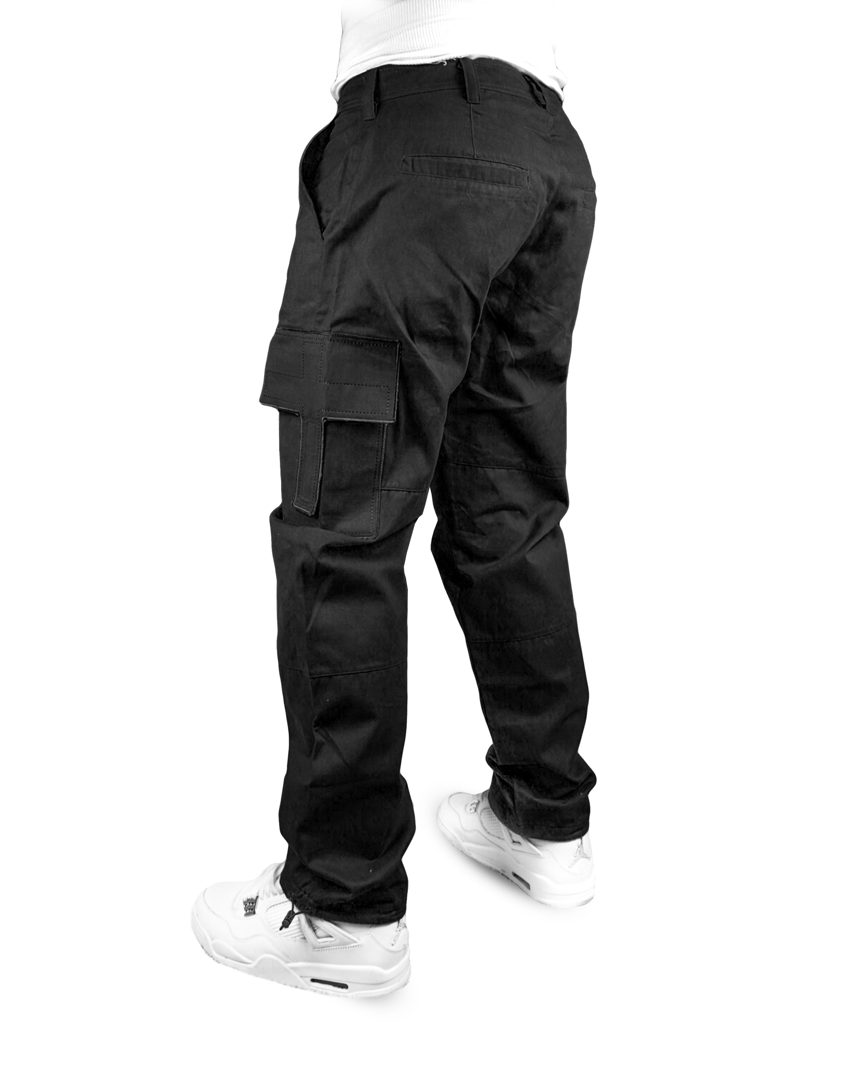 CROSS POCKET CARGOS BLACK