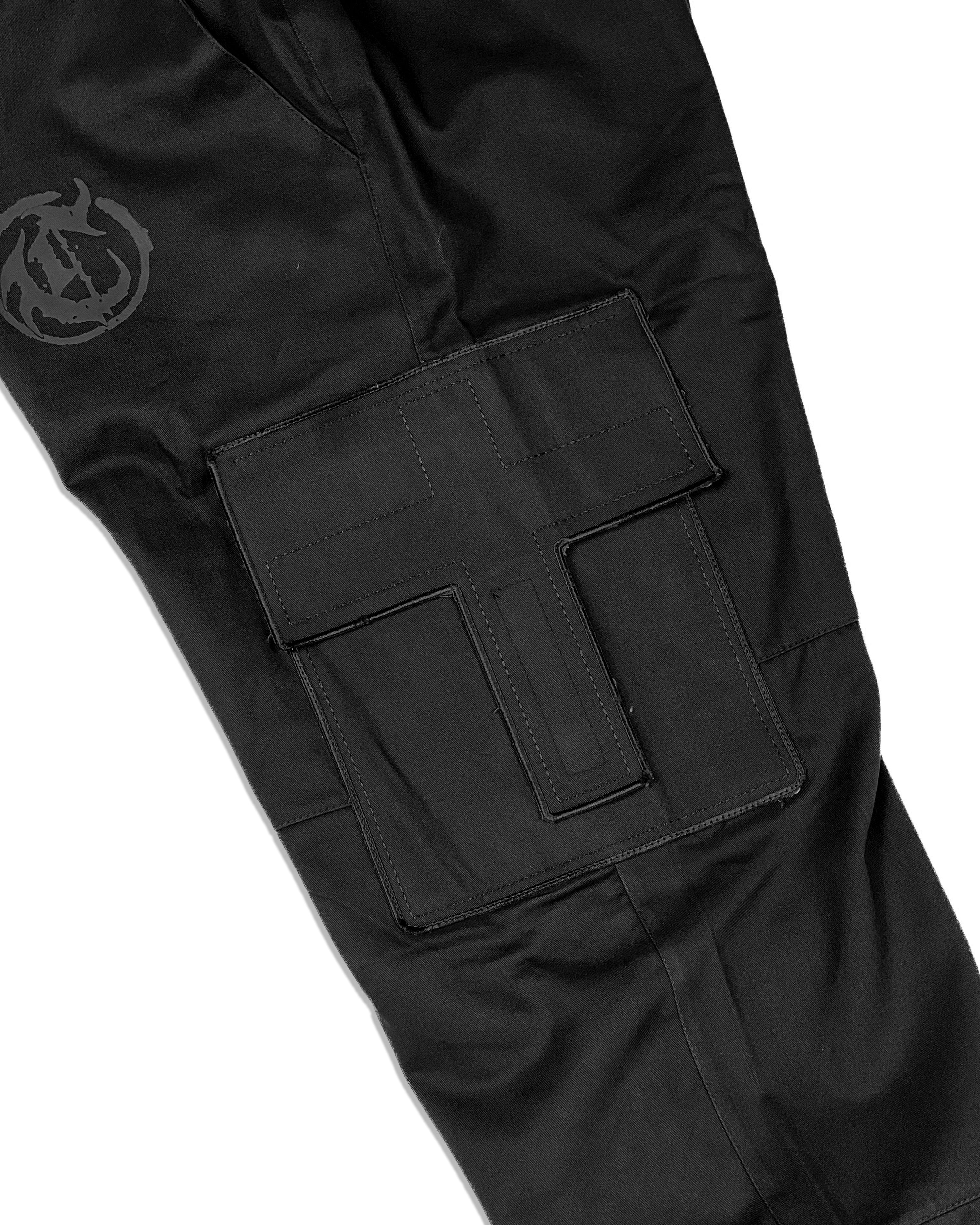 CROSS POCKET CARGOS BLACK